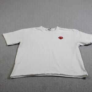 Play Comme Des Garçons Shirt Womens XL White Heart Logo Streetwear Made Japan